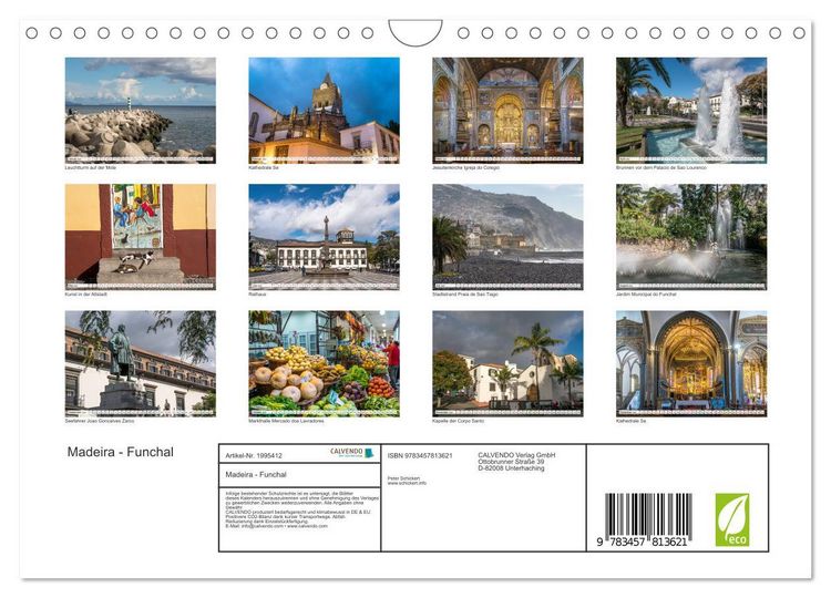 Produktbild: Madeira - Funchal (Wandkalender 2026 DIN A4 quer), CALVENDO Monatskalender