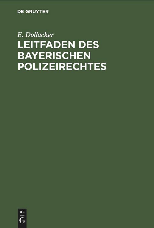 Produktbild: Leitfaden des bayerischen Polizeirechtes