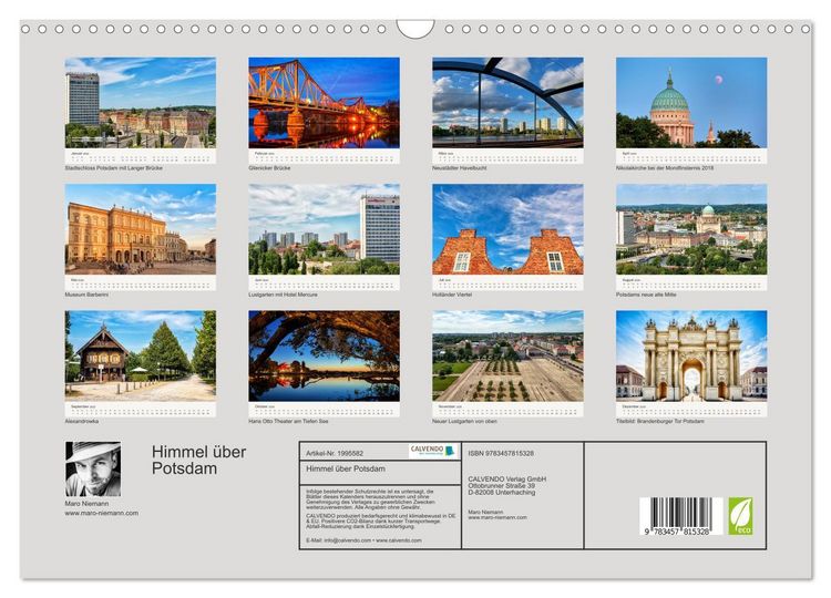 Produktbild: Himmel &uuml;ber Potsdam (Wandkalender 2026 DIN A3 quer), CALVENDO Monatskalender