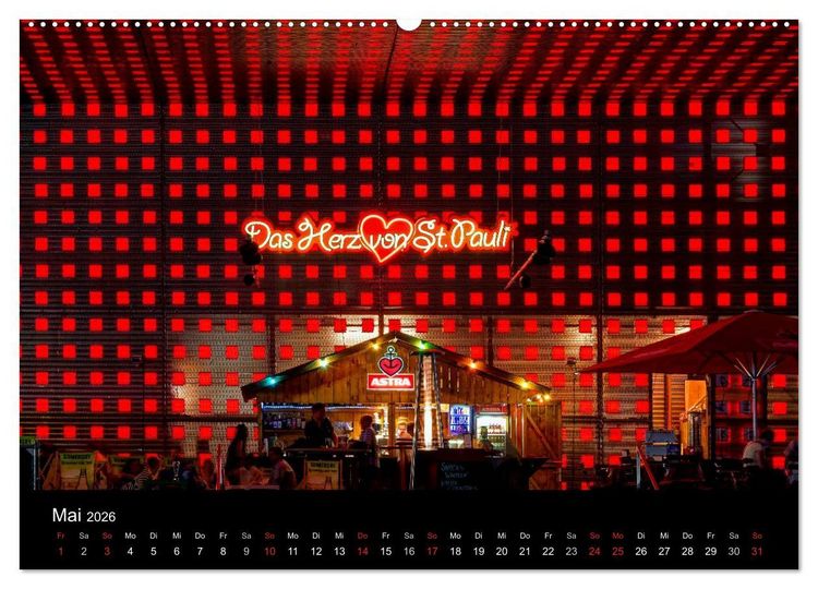 Produktbild: Hamburg - Lichter der Nacht (Wandkalender 2026 DIN A2 quer), CALVENDO Monatskalender