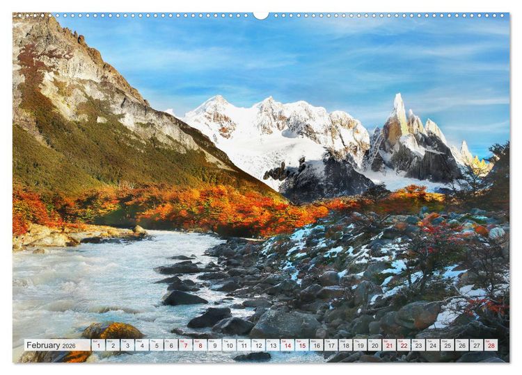 Produktbild: Patagonia, Argentina and Chile National Parks (High Quality Premium Wall Calendar 2026 DIN A2 landscape),CALVENDO 12 Month Wall Calendar