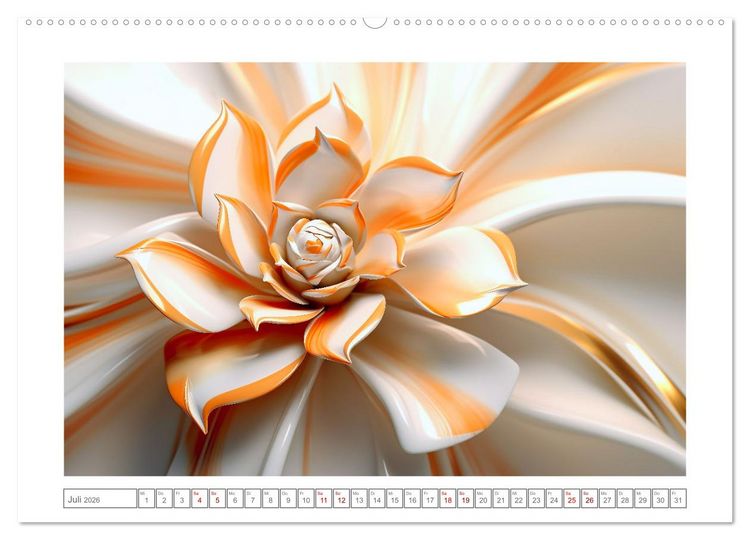 Produktbild: Eleganz in Gold und Orange (hochwertiger Premium Wandkalender 2026 DIN A2 quer), Kunstdruck in Hochglanz