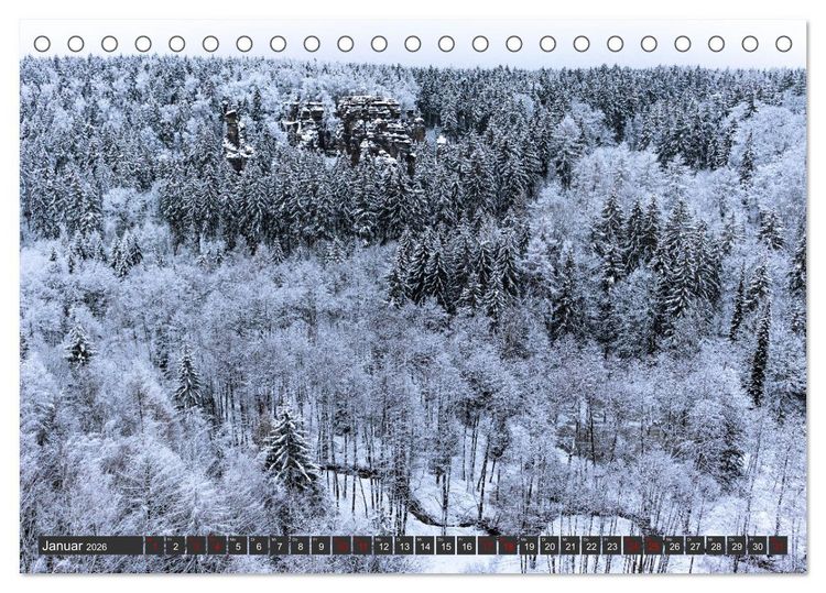 Produktbild: Die S&auml;chsische Schweiz / Faszination Sandsteingebirge (Tischkalender 2026 DIN A5 quer), CALVENDO Monatskalender