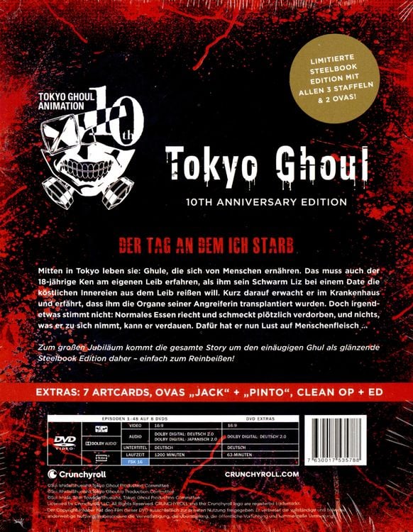 Produktbild: Tokyo Ghoul - The Complete Series - 10th Anniversary Box Set [8 DVDs]