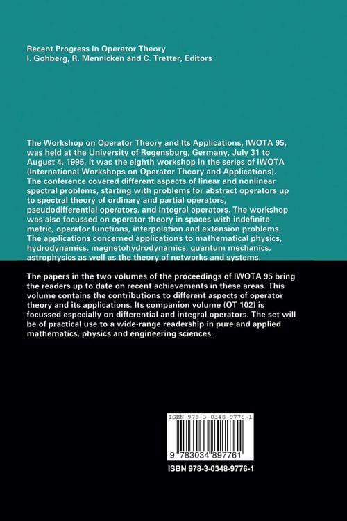 Produktbild: Recent Progress in Operator Theory
