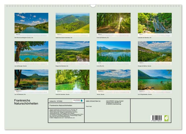 Produktbild: Frankreichs Natursch&ouml;nheiten (Wandkalender 2026 DIN A2 quer), CALVENDO Monatskalender