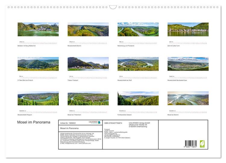 Produktbild: Mosel im Panorama (Wandkalender 2026 DIN A2 quer), CALVENDO Monatskalender