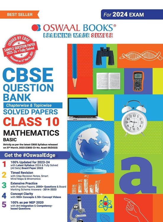 Produktbild: Oswaal CBSE Class 10 Mathematics Basic Question Bank 2023-24 Book