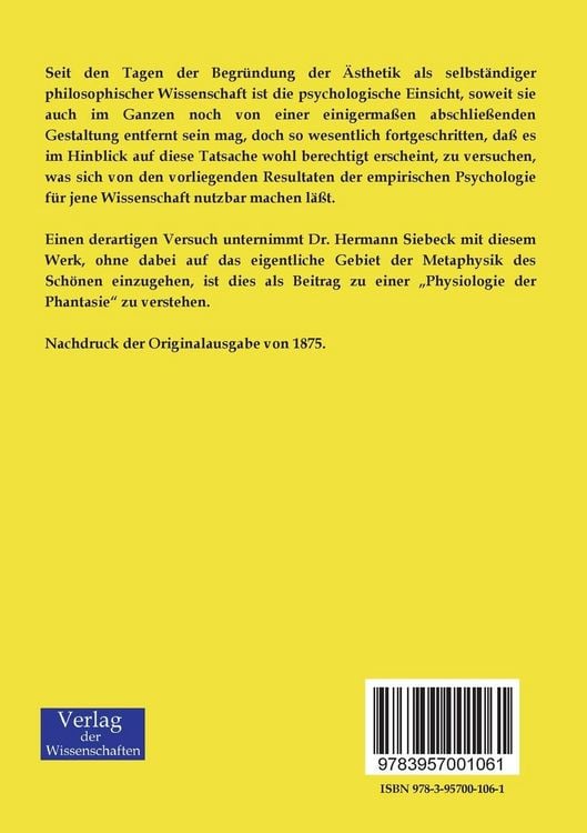 Produktbild: Das Wesen der &auml;sthetischen Anschauung