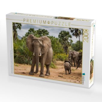 Produktbild: Abenteuer Sambia: Elefant mit Jungtier im Lower Zambezi National Park (Puzzle)