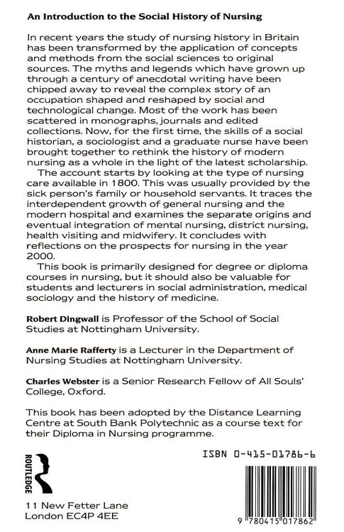 Produktbild: An Introduction to the Social History of Nursing