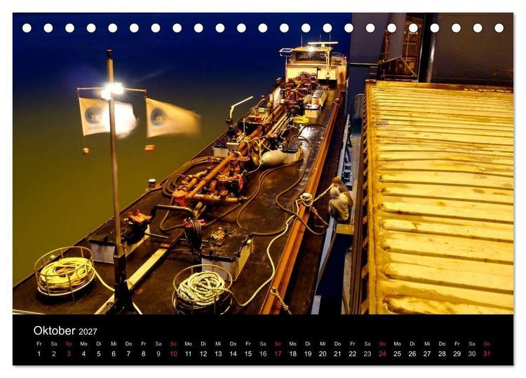 Produktbild: Binnenschiff Ahoi! (Tischkalender 2027 DIN A5 quer), CALVENDO Monatskalender