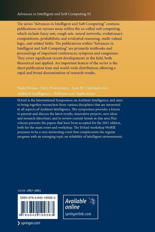Produktbild: Ambient Intelligence - Software and Applications