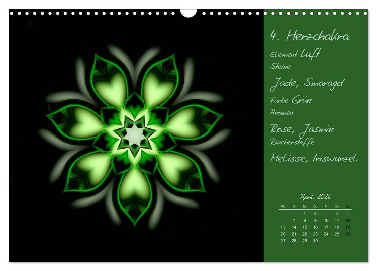 Produktbild: Kleine Chakrenlehre (Wandkalender 2026 DIN A3 quer), CALVENDO Monatskalender