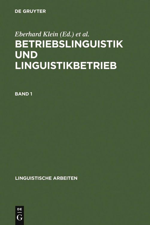 Produktbild: Betriebslinguistik und Linguistikbetrieb