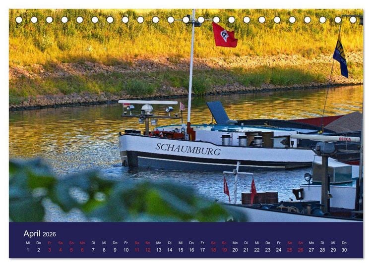 Produktbild: Binnenschiffe im Norden (Tischkalender 2026 DIN A5 quer), CALVENDO Monatskalender
