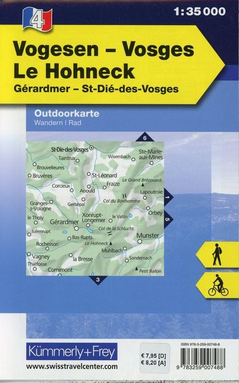 Produktbild: K&uuml;mmerly+Frey Outdoorkarte Vogesen / Vosges, Le Hohneck 1:35.000