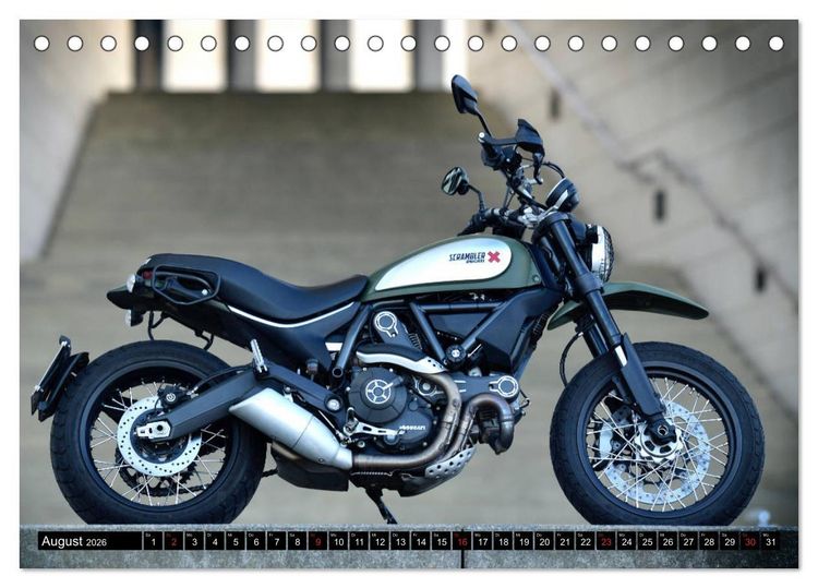 Produktbild: Scrambler Motorr&auml;der Individuell - Stylisch - Abenteuerlich (Tischkalender 2026 DIN A5 quer), CALVENDO Monatskalender