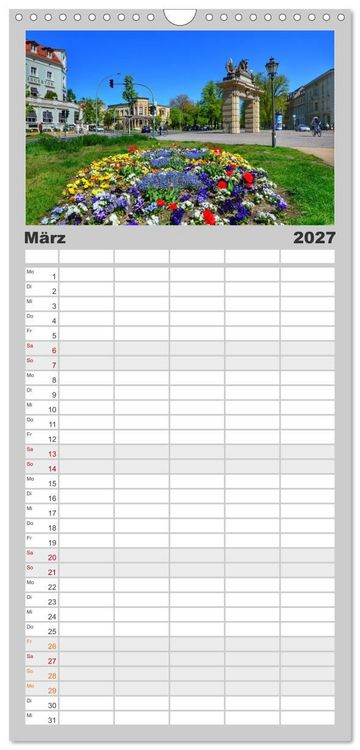 Produktbild: Familienplaner 2027 - POTSDAM. Du bist so sch&ouml;n mit 5 Spalten (Wandkalender, 21 x 45 cm) CALVENDO
