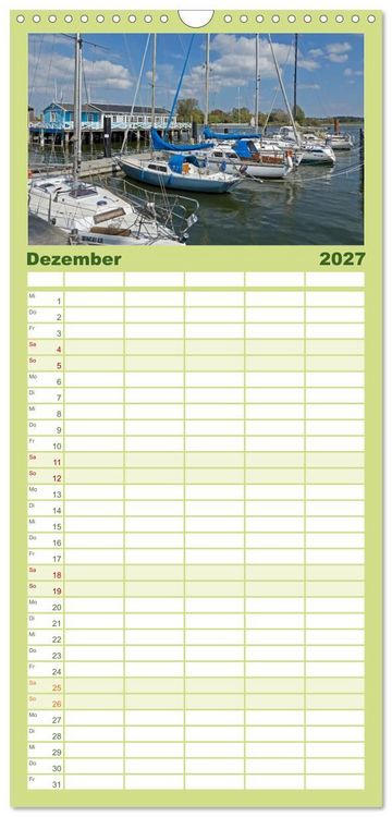 Produktbild: Familienplaner 2027 - Die Schlei - Segelrevier und Naturpark mit 5 Spalten (Wandkalender, 21 x 45 cm) CALVENDO