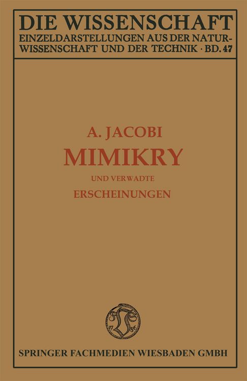 Produktbild: Mimikry und Verwandte Erscheinungen