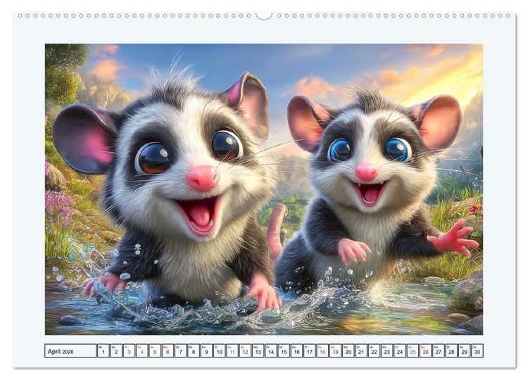 Produktbild: Oh, Possums! Cartoon-Abenteuer mit lustigen Beutelratten (hochwertiger Premium Wandkalender 2026 DIN A2 quer), Kunstdruck in Hochglanz