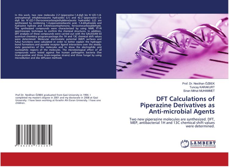 Produktbild: DFT Calculations of Piperazine Derivatives as Anti-microbial Agents