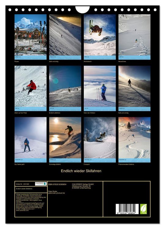 Produktbild: Endlich wieder Skifahren (Wandkalender 2026 DIN A4 hoch), CALVENDO Monatskalender