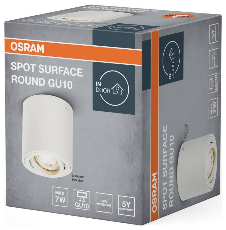 Produktbild: OSRAM HOMELIGHTING Spot Surface Round GU10 White 4099854446009 LED-Au&szlig;enwandleuchte GU10 Wei&szlig;