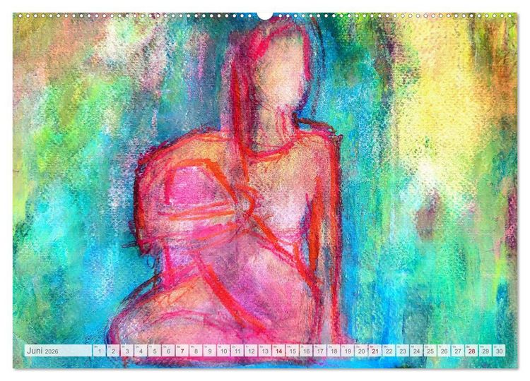 Produktbild: Yin Yoga Art - K&uuml;nstlerische Darstellung von Yin Yoga Asanas (hochwertiger Premium Wandkalender 2026 DIN A2 quer), Kunstdruck in Hochglanz