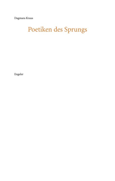 Produktbild: Poetiken des Sprungs