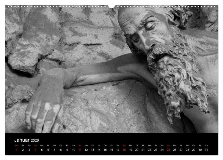 Produktbild: Lebende Steine - Skulpturen auf dem Friedhof Staglieno (hochwertiger Premium Wandkalender 2026 DIN A2 quer), Kunstdruck in Hochglanz