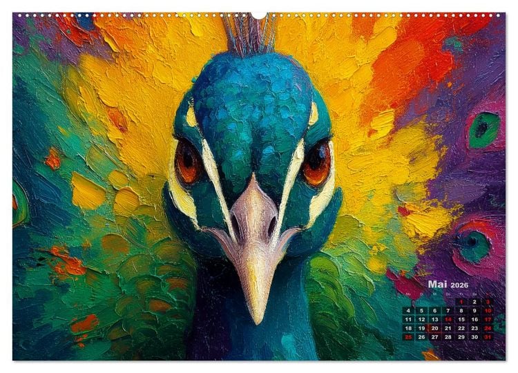 Produktbild: Tiere im Portr&auml;t - Aquarell Tierkalender f&uuml;r die ganze Familie (hochwertiger Premium Wandkalender 2026 DIN A2 quer), Kunstdruck in Hochglanz