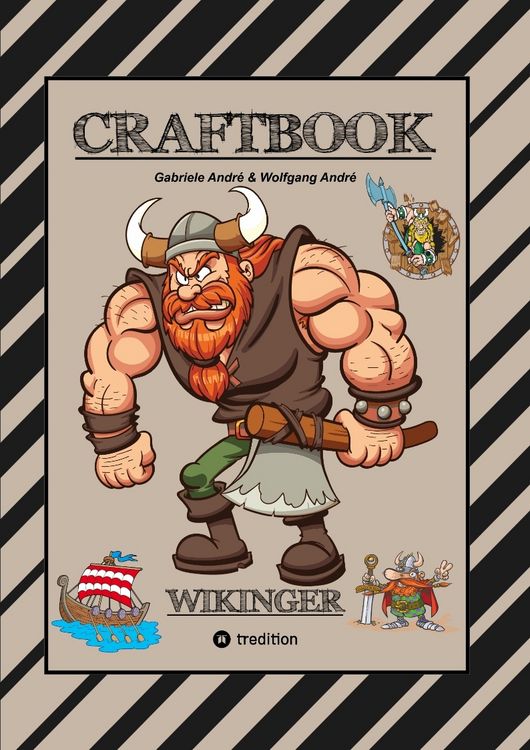Produktbild: Craftbook - 150 Seiten Tolle Wikinger Motive - Langschiff - Knifflige Raubzug R&auml;tsel & Aufgaben - Geschichte - Met