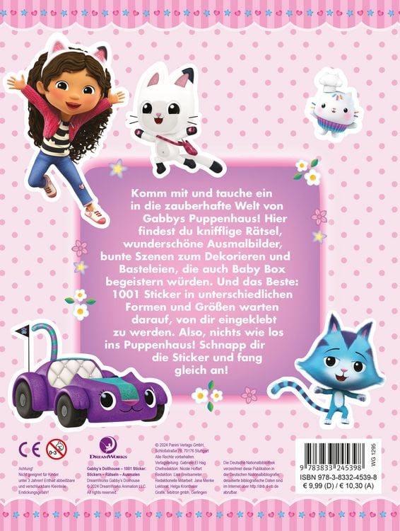 Produktbild: Gabby's Dollhouse: 1001 Sticker: Stickern &ndash; R&auml;tseln &ndash; Ausmalen