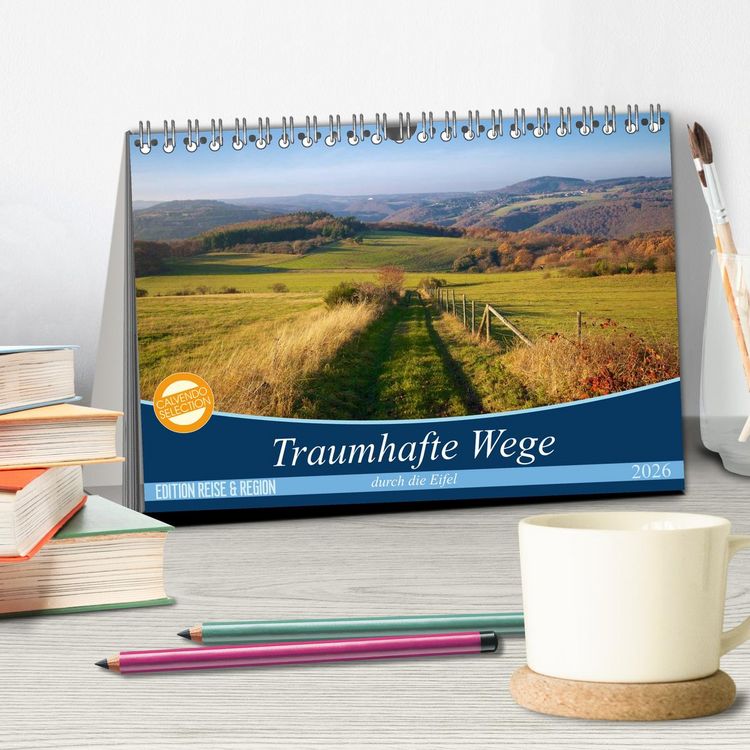 Produktbild: Traumhafte Wege durch die Eifel (Tischkalender 2026 DIN A5 quer), CALVENDO Monatskalender