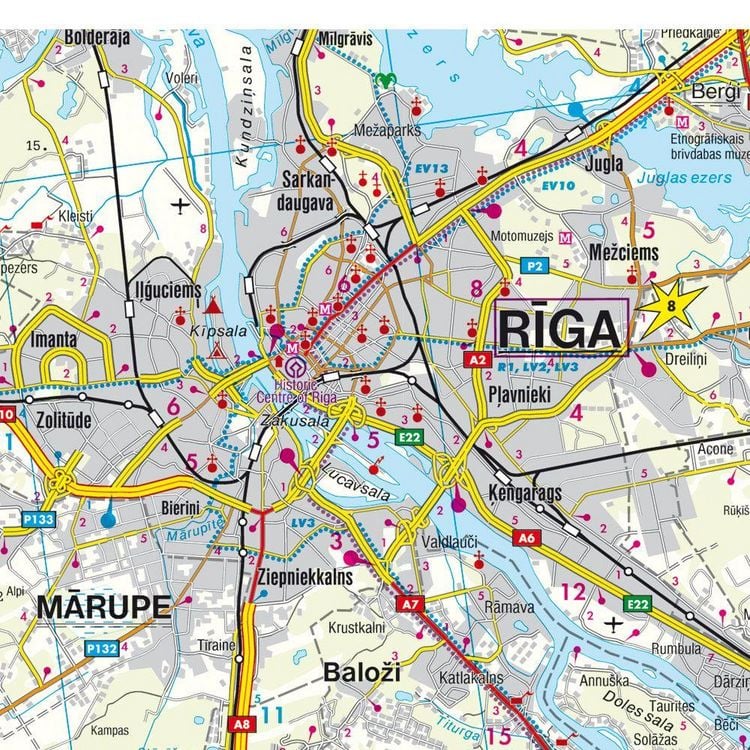 Produktbild: freytag & berndt Stra&szlig;enkarte Lettland Set 1:150.000