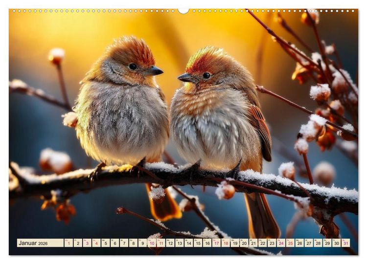 Produktbild: V&ouml;gel Alltag (Wandkalender 2026 DIN A2 quer), CALVENDO Monatskalender