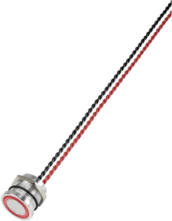 Produktbild: TRU Components 649955 PS193P10Y01R24L Piezotaster Rot (&Oslash;) 22mm 1St.