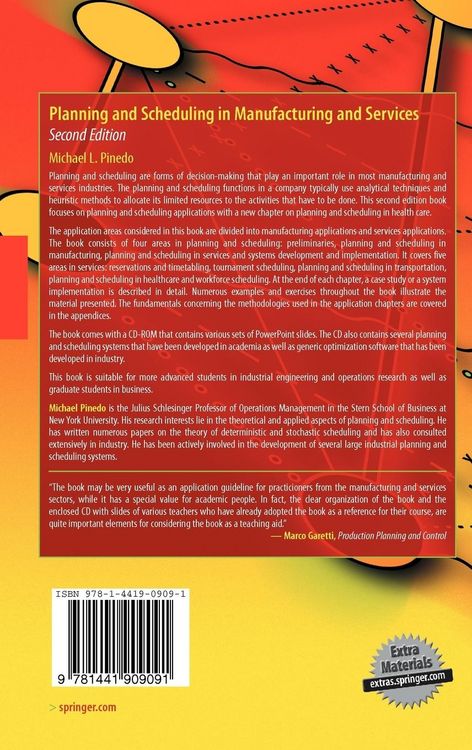Produktbild: Planning and Scheduling in Manufacturing and Services