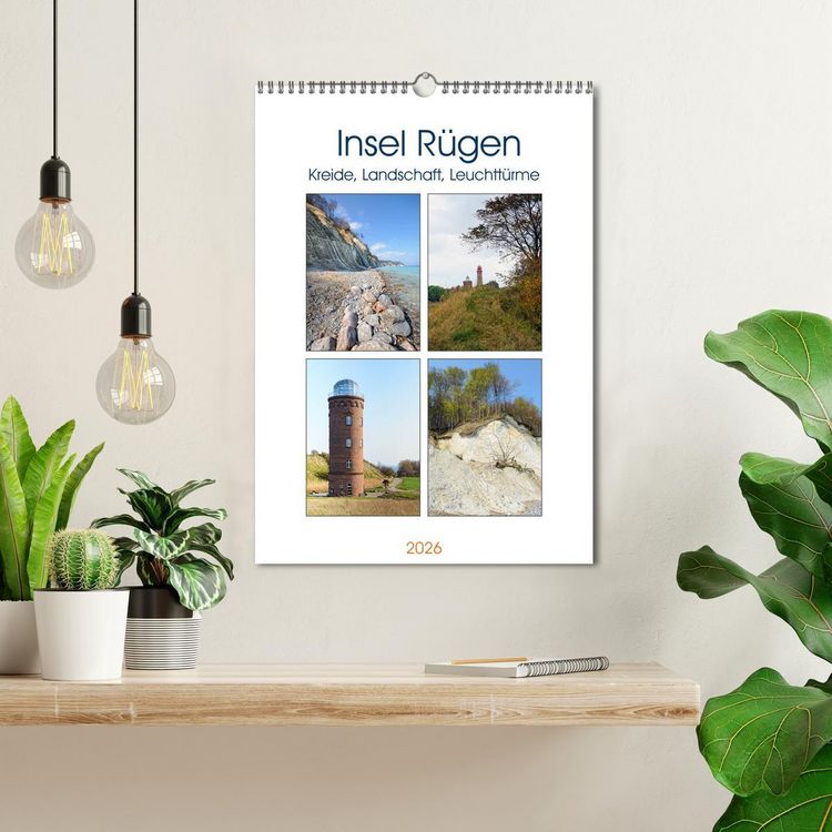 Produktbild: Insel R&uuml;gen - Kreide, Landschaft, Leuchtt&uuml;rme (Wandkalender 2026 DIN A3 hoch), CALVENDO Monatskalender