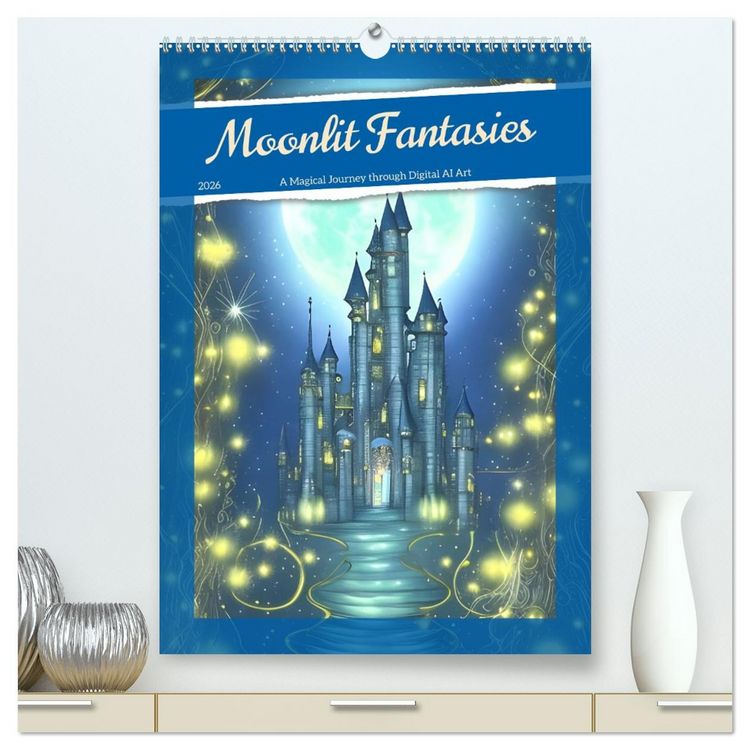 Produktbild: Moonlit Fantasies (High Quality Premium Wall Calendar 2026 DIN A2 portrait),CALVENDO 12 Month Wall Calendar