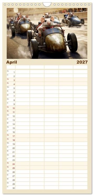 Produktbild: Familienplaner 2027 - Ein Jahr im Leben von Familie Maus mit 5 Spalten (Wandkalender, 21 x 45 cm) CALVENDO