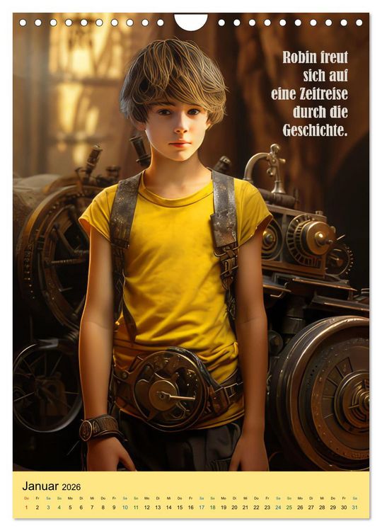 Produktbild: Robin und die Zeitmaschine (Wandkalender 2026 DIN A4 hoch), CALVENDO Monatskalender