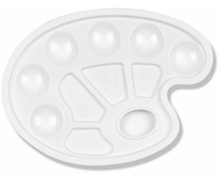 Produktbild: Stylex Mischpalette, 6 runde Farbfelder, 4 Mischfelder mit Griffloch
