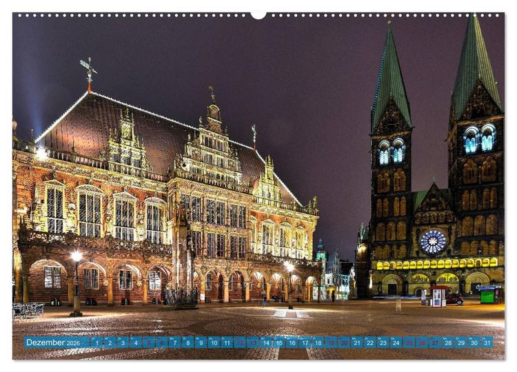 Produktbild: Kalender Hansestadt Bremen a. d. Weser, 2026 (hochwertiger Premium Wandkalender 2026 DIN A2 quer), Kunstdruck in Hochglanz