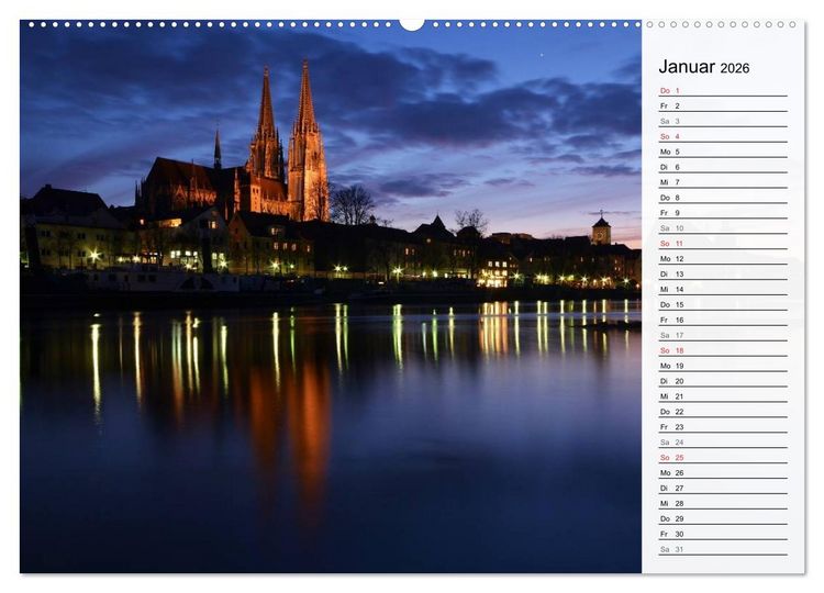 Produktbild: Die Farben von REGENSBURG (hochwertiger Premium Wandkalender 2026 DIN A2 quer), Kunstdruck in Hochglanz