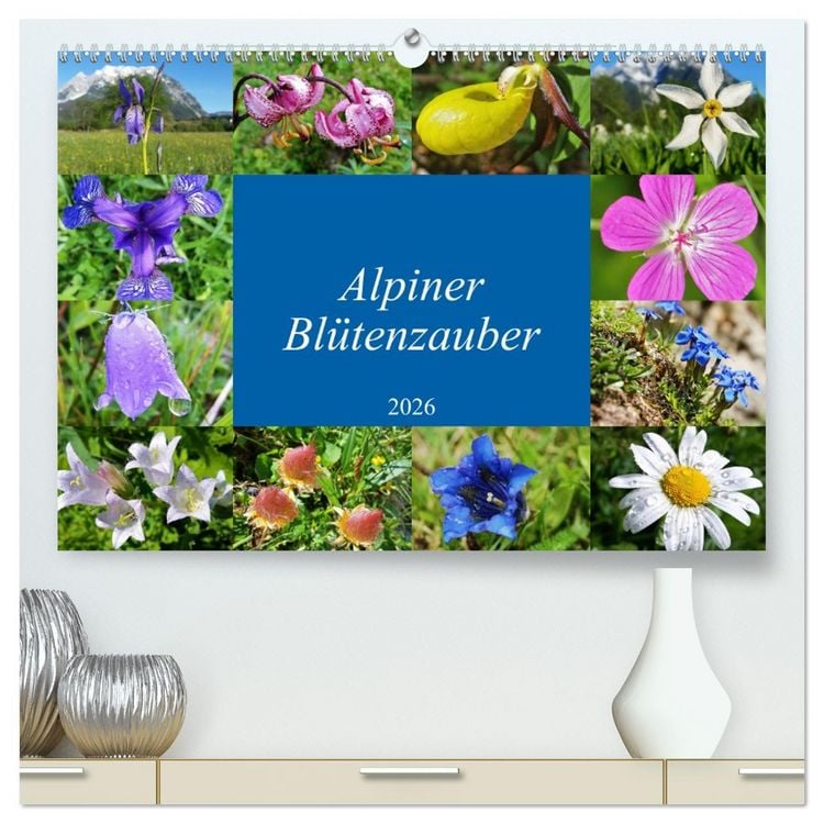 Produktbild: Alpiner Bl&uuml;tenzauber (hochwertiger Premium Wandkalender 2026 DIN A2 quer), Kunstdruck in Hochglanz