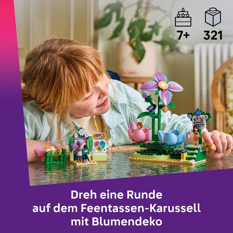 Produktbild: LEGO Friends 42702 Feentassen-Karussell mit Blumendeko, Bauspielzeug f&uuml;r M&auml;dchen und Jungen ab 7 Jahren
