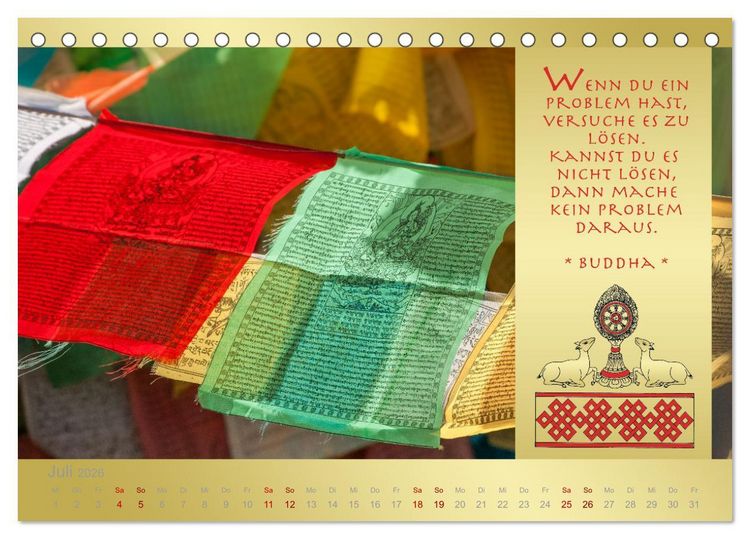 Produktbild: BUDDHA IM GL&Uuml;CK - Buddhistische Weisheiten (Tischkalender 2026 DIN A5 quer), CALVENDO Monatskalender